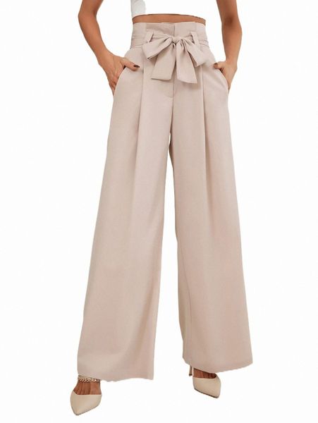 

women's suits & blazers high waist belted wide leg tailored pants w1lb#, White;black