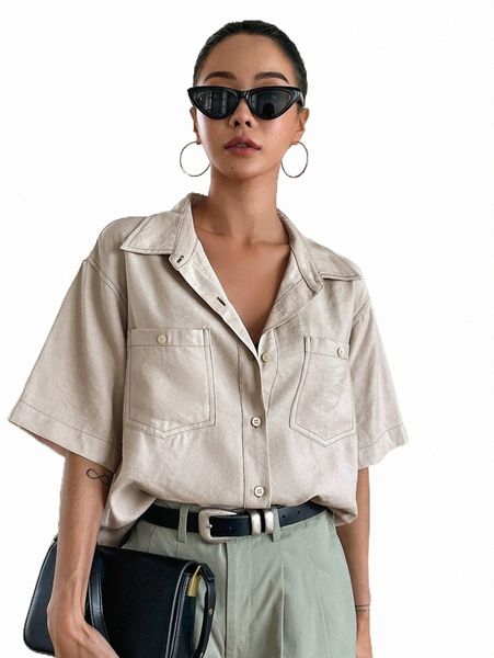 

women's blouses & shirts dazy solid pocket patched shirt e3vz#, White