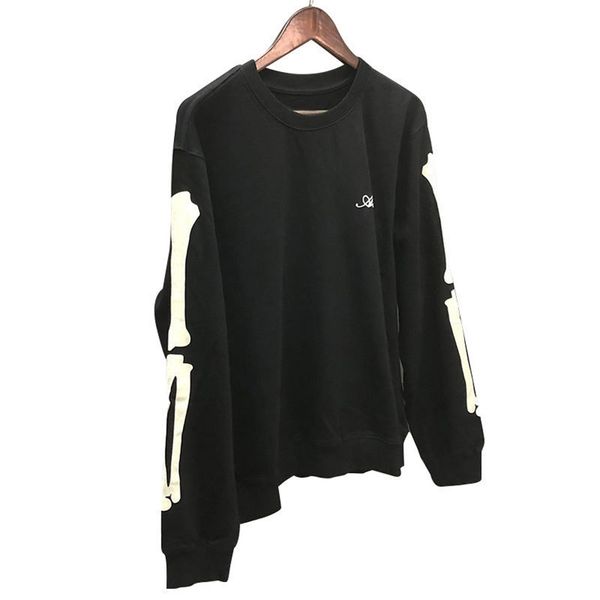 

mens hoodies sweatshirts casual flocking bone pattern tshirt men sweatshirt hoodie japanese korean streetwear oneck men sweatshirt sudadera, Black