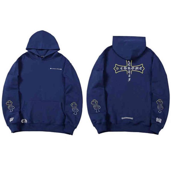 

luxury classic mens hoodie designer fashion zipper brand ch sweatshirts horseshoe sanskrit cross print pullover hooded sweater coat womens w, Black