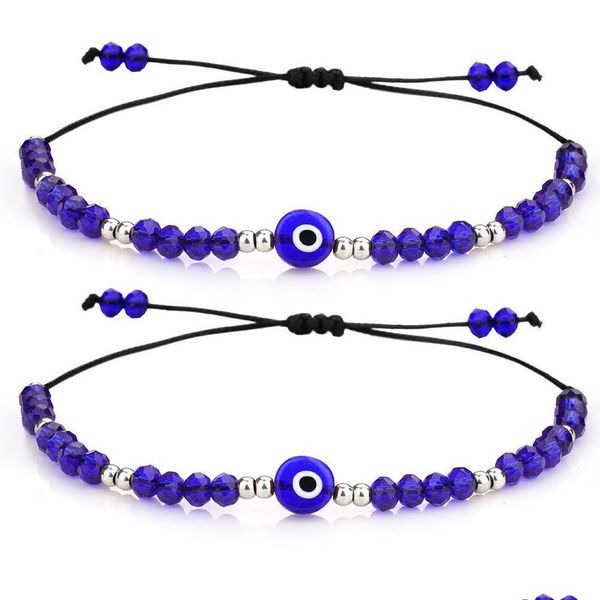 

link chain fashion handmade evil eye link bracelets adjustable kabh string bracelet for women men red/black protection jewe yydhhome dhcpg