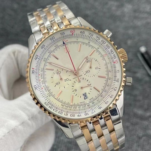 

luxury mens watch elegant 40mm automatic mechanical 904l full stainless steel strap classic designer watches multifunction calendar montre d, Slivery;brown