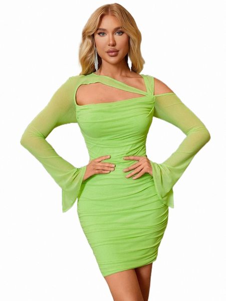 

casual dresses parthea cut out ruched mesh bodycon dress t3lo#, Black;gray