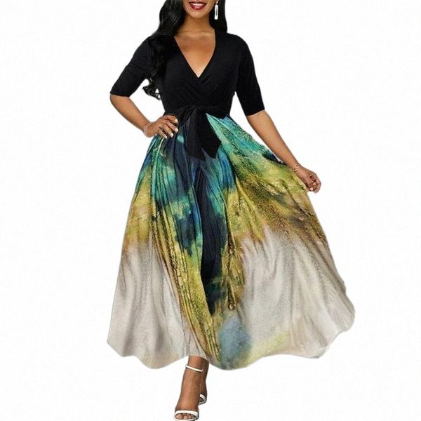 

casual dresses casual dresses ladies fashion self-cultivation temperament chiffon hit color peacock print dress selection comfortable deep v, Black;gray