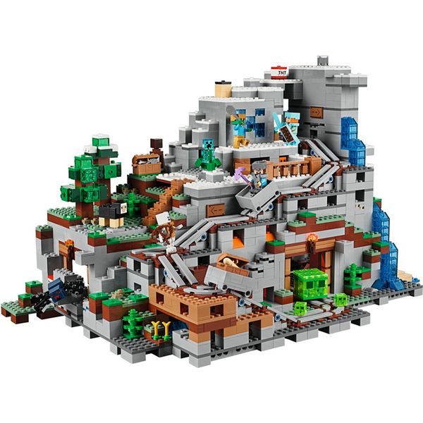 

my world model building kit diy blocks mini figures kids block toys the mountain cave full version 2304pcs/set 81085