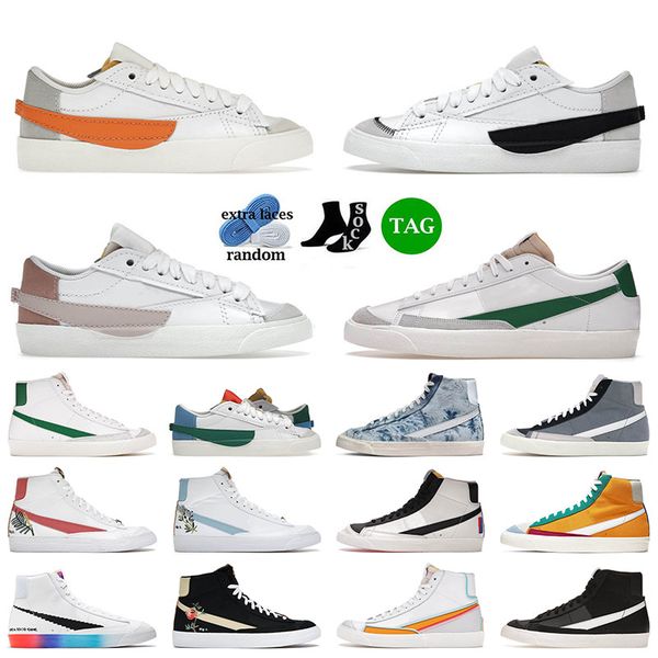 

jumbo low blazer mid 77 running shoes for men women orange sail black white pine green indigo pink oxford sail team red trainers sneakers eu, White;red