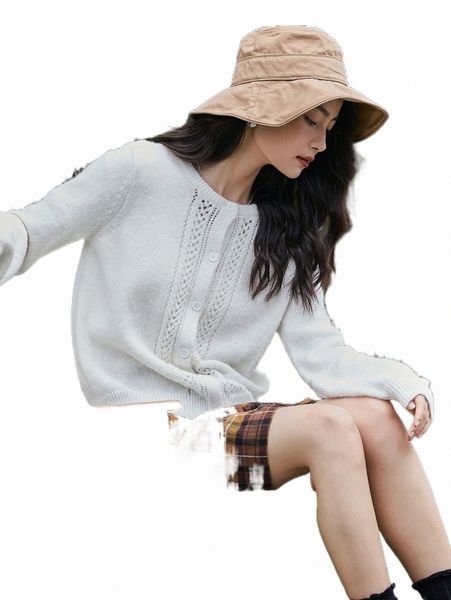 

women's sweaters dazy solid pointelle knit cardigan 171c#, White;black