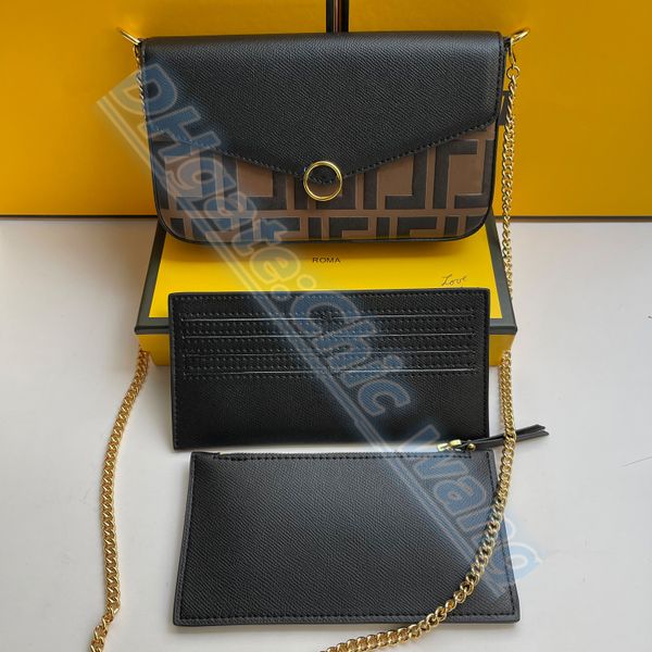 

luxury 3pcs three-piece set bag leathe designer tote wallets purse holder classic fashion handbag embossing men women's crossbody sling