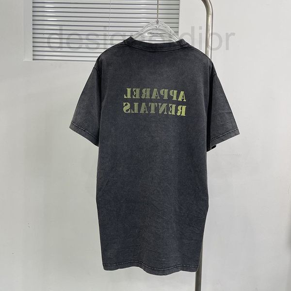 

women's t-shirt designer genuine b house printed letters embroidered logo double hook short sleeve t-shirt washed and used wild couple, White