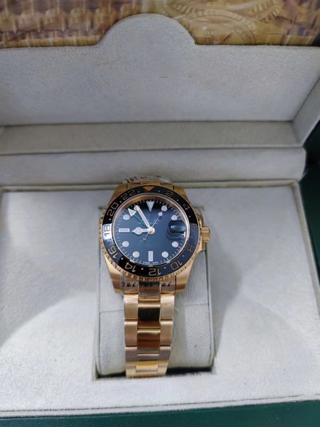 

with original box luxury watches 12 style ii 126710 18k gold ceramic bezel 2813 movement 40mm automatic fashion brand men's watch wrist, Slivery;brown