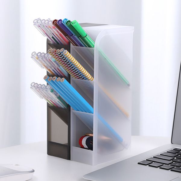

pen holder insertion type frosted office stationery deskstorage box transparent cosmetic brush storage box 1223847