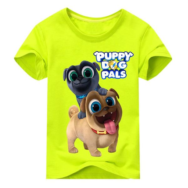 

summer cartoon puppy dog pals print tee for boy girls clothing children white 3d funny t-shirt kids t shirt clothes278k, Blue