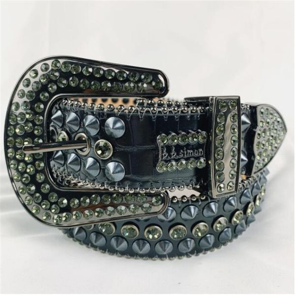 

2022 fashion belts for women designer mens bb simon rhinestone belt with bling rhinestones as gift214v, Black;brown