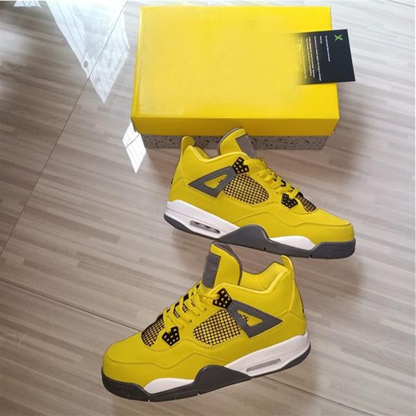 

ct8527-700 lightnings 4 red black white oreo mens basketball shoes thunder 4s yellow white-dark blue grey outdoor sports sneakers with 212h