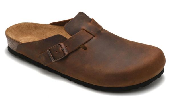 

women mens flip flops outdoor sandals real leather boston slip, Black