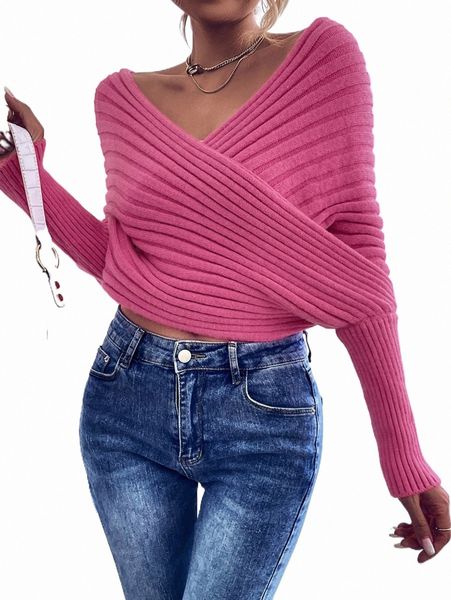 

women's sweaters wrap cross dolman sleeve sweater g30x#, White;black