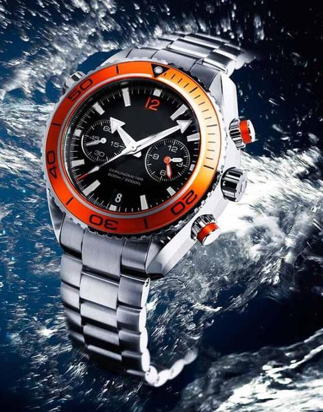 

new ocean automatic watch mens mechanical sea black dial orange bezel watches stasinless bucklet, Slivery;brown