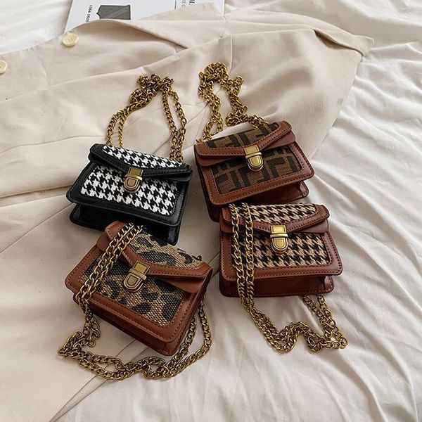 

children print handbag mini square bag foreign style girls chain lipstick bags factory price, Black