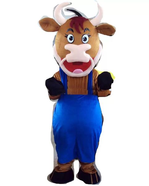 

2022 animal cow props mascot costume halloween christmas fancy party cartoon character outfit suit women men dress carnival adults, Red;yellow
