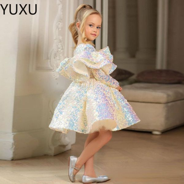 

2023 flower girls dresses for wedding first holy communion dress kids prom dress girls pageant gowns, White;blue