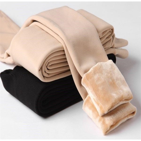 

womens leggings velet thickening for women thick warm stocking legging charcoal fleece elastic pants winter 220906, Black