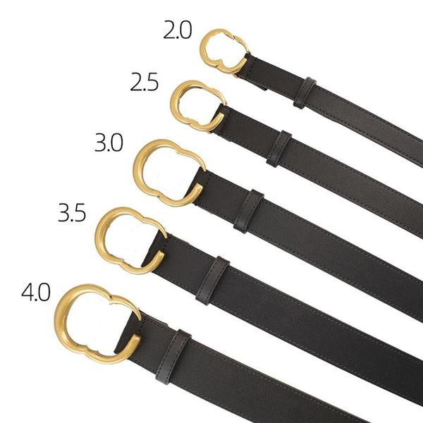 

luxury designer belt men women big gold buckle genuine leather classical ceinture width 2 0 2 5 3 0 3 5 4 0 with box belts ycd6iii194g273p, Black;brown