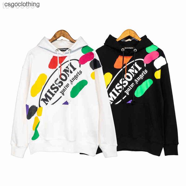 

hoodies mens designer palmange hoodies spray colorful printed jacket, Black