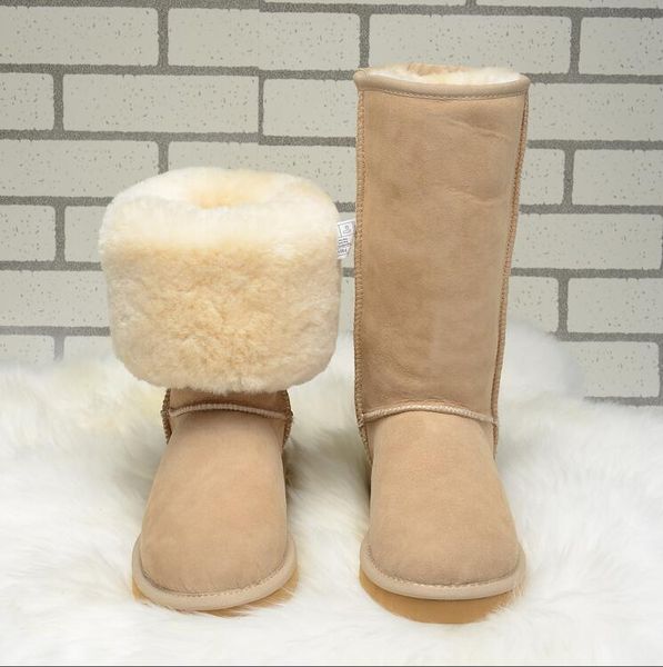 

2022 sell women 's snow boots woman shoes classic tall winter leather furry outdoor warmth multiple colour us size 5---13, Black