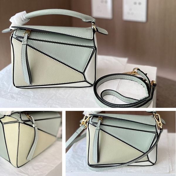 

2022 new trendy genuine leather womens bag geometric bag mini rhombus crossbody hand holding pillow
