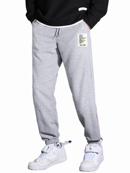 

men's pants men letter patched drawstring waist sweatpants i29l#, Black