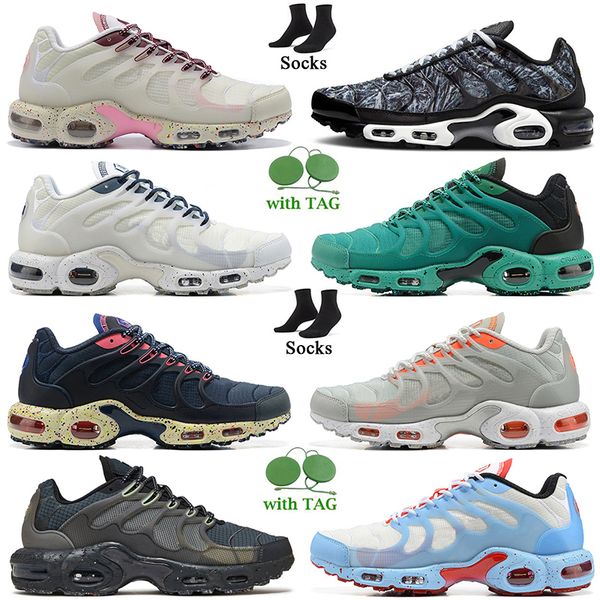 

tuned tnplus sneakeres 2022 tns running shoes women mens tn terrascape plus black barely volt white blue purple pink grey orange trainers sp, White;red