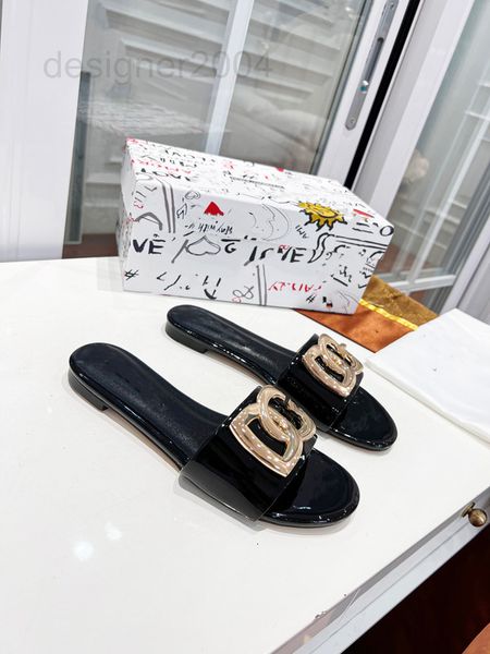 

slippers designer famous brand beachclassic flat heel summer fashion flops leather lady slides women shoes l bath ladies sandals anub, Black