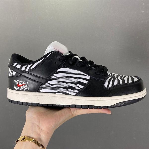 

quartersnacks x sb dunks low zebra cakes basketball shoes 1s black white red mens sports sneakers men womens running trainers with 285b