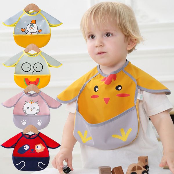 

bibs burp cloths baby feeding cartoon waterproof bib for children toddler eating accessories drawing art smock kids apron to eat 220906