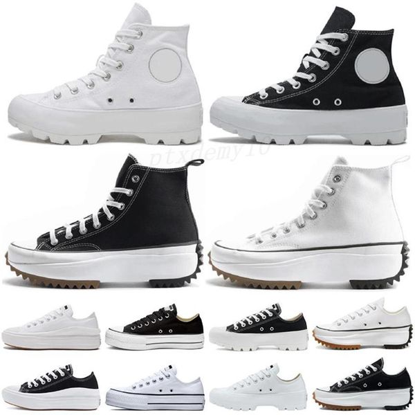 

taylor all star run star hike classic canvas men women casual shoes chuck big eyes sneaker platform shoe triple black white high low me252c, Black;brown