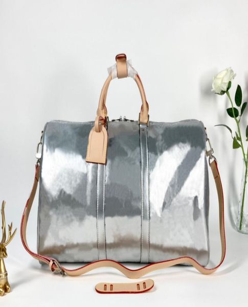 

2022 designer mens overnight bag mirror travel coated canvas keepall bandou