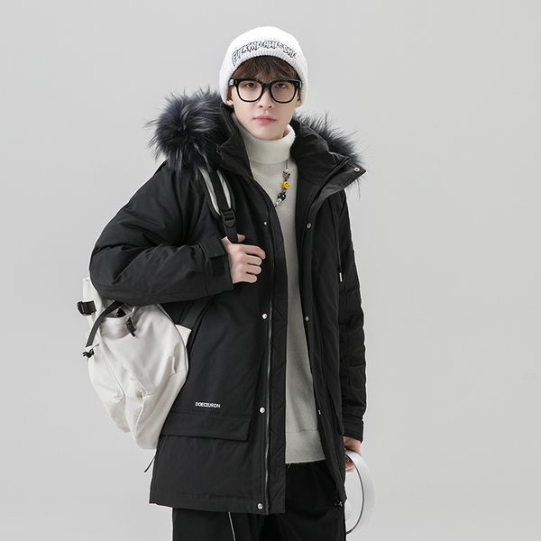 

fashion down coat goose parkas jacket windbreaker long parka wind outdoor men's casual couple color cotton clothes, Black;brown