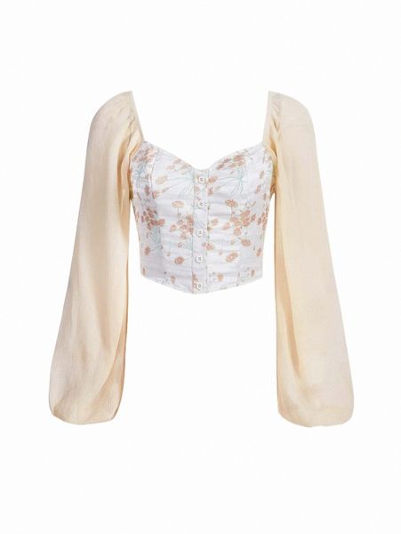 

women's blouses & shirts mod floral print button front blouse g7ub#, White