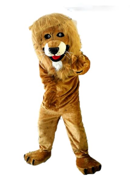 

wild long fur lion mascot costume cartoon outfits party game fursuit dress up halloween xmas furry suit, Red;yellow