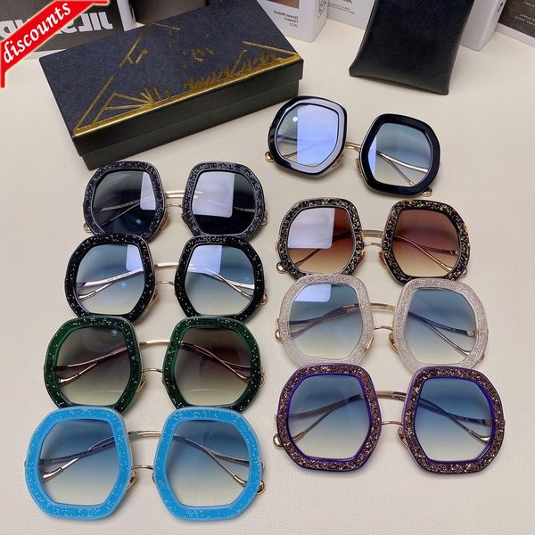 

designer sunglasses uv400 22 new polygon female star ins same shades fashion personalized diamond rimmed large frame men, White;black