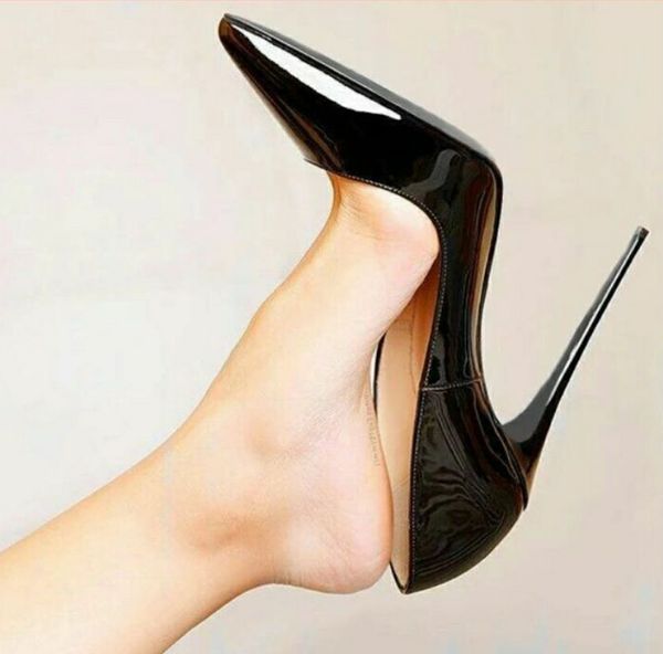 

designer shoe high heels pumps nude white womens ladies dress party wedding office career leather point toe 8  12cm size 35-44, Black