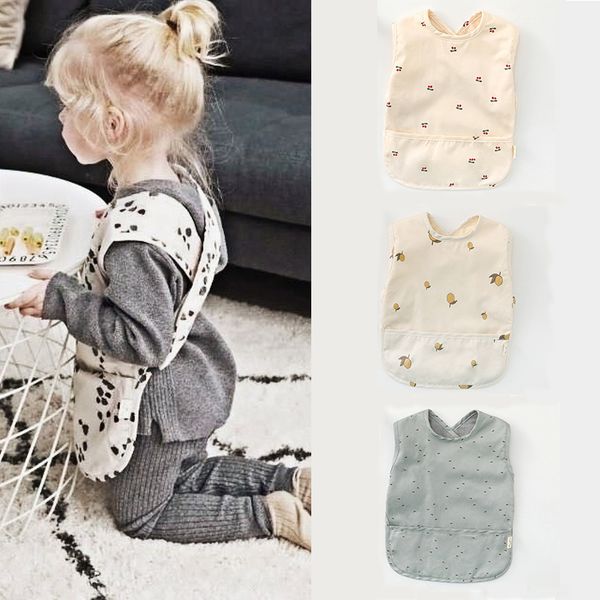 

bibs burp cloths baby pure cotton bibs washable child sleeveless apron burp cloth ins style boy girl mess smock cute floral infant feeding b