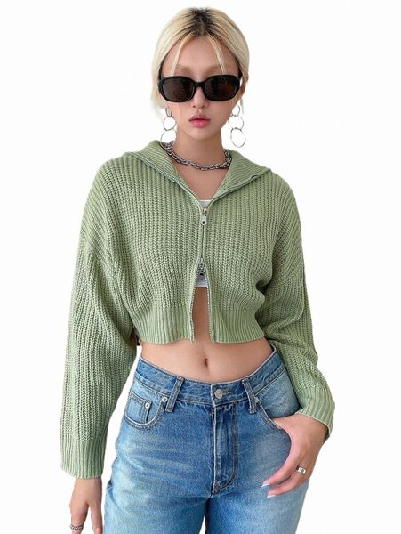 

women's sweaters dazy sailor collar drop shoulder zipper crop cardigan d2bw#, White;black