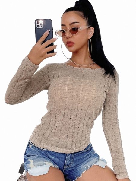 

women's t-shirt dazy solid lettuce trim tee 2022 new w2hh#, White