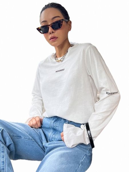 

women's t-shirt dazy letter graphic tee 2022 new m2lv#, White