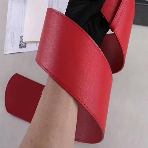 

2022 designer women's fashion new 7cm wide belt black red body gold belt buckle whole aa880258t, Black;brown