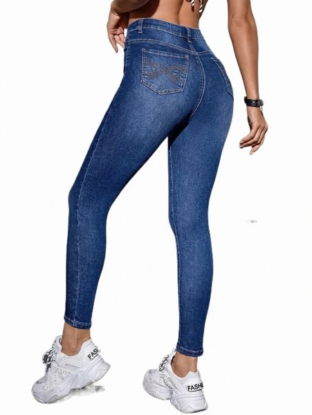 

women's jeans moustache effect zip fly skinny jeans r2gq#, Blue