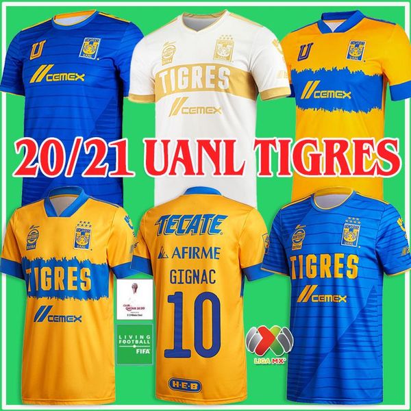 

2021 2022 mundial de clubes uanl tigres gignac soccer jerseys men kits 20 21 vargas home away world cup mexico 2020 football shirts, Black