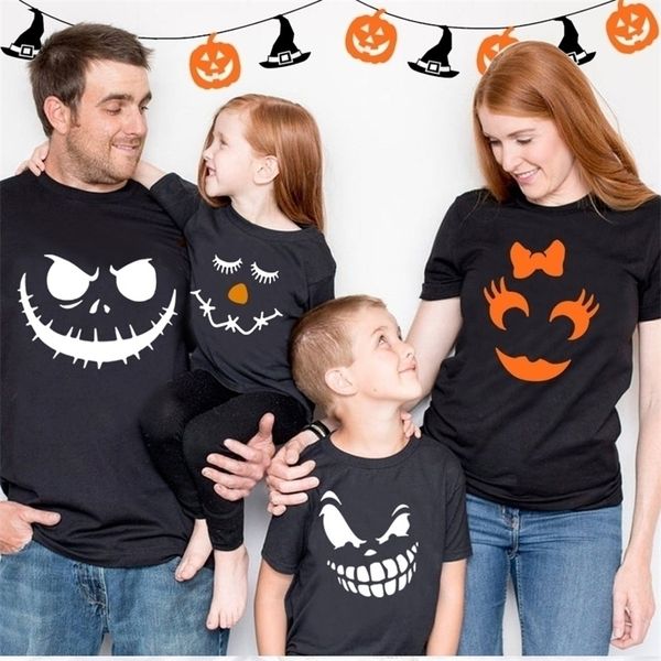 

family matching outfits halloween family shirt shirts outfits shirt party group t pumpkin face costumes 220905, Blue