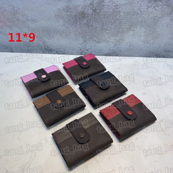 

designer women envelope short wallets credit card holder case iconic luxury fashion brown flower woman clutch purse, Red;black